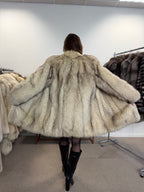 Fox Fur Coat, White Nordic, Size M