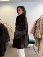 Mink Fur Jacket, Dark Brown, Medium