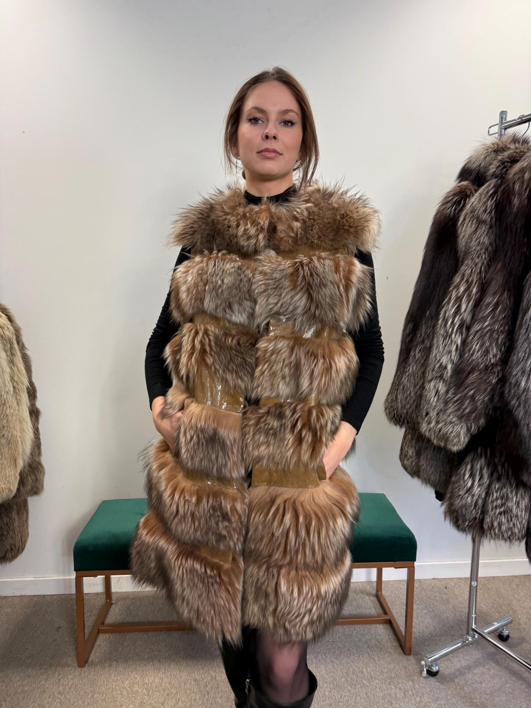 Lamb Fur Vest, Medium Size, Lamb Vest Women, Soft Fur Vest, Brown Lamb Fur, Vintage Fur Vest, New Condition Fur Vest, Real Lamb Fur Vest