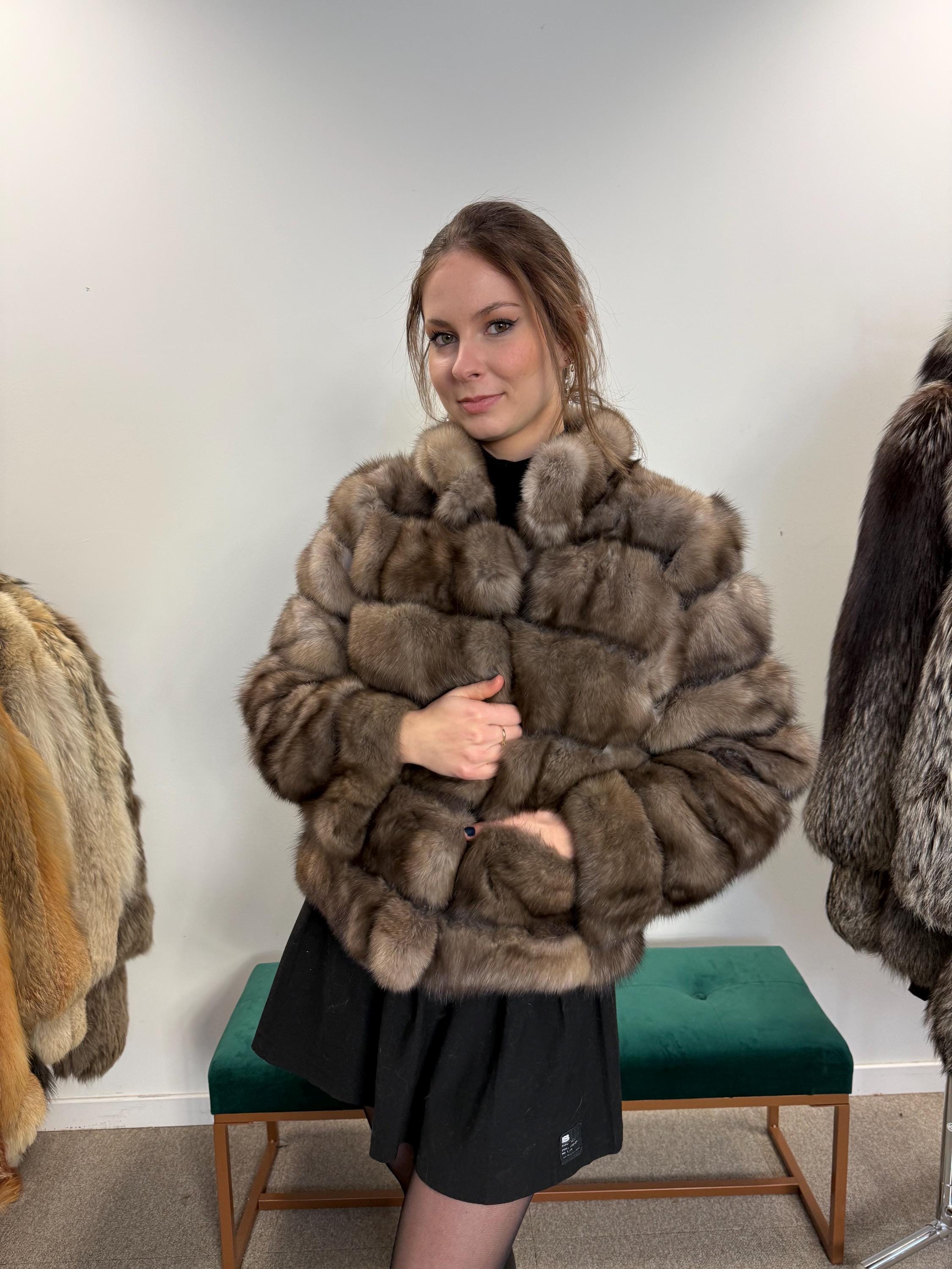 Handmade Sable Fur Jacket - Medium Size, Crafted with Premium Sable  Fur Pieces for a Unique and Luxurious Fashion Statement, Sable Fur