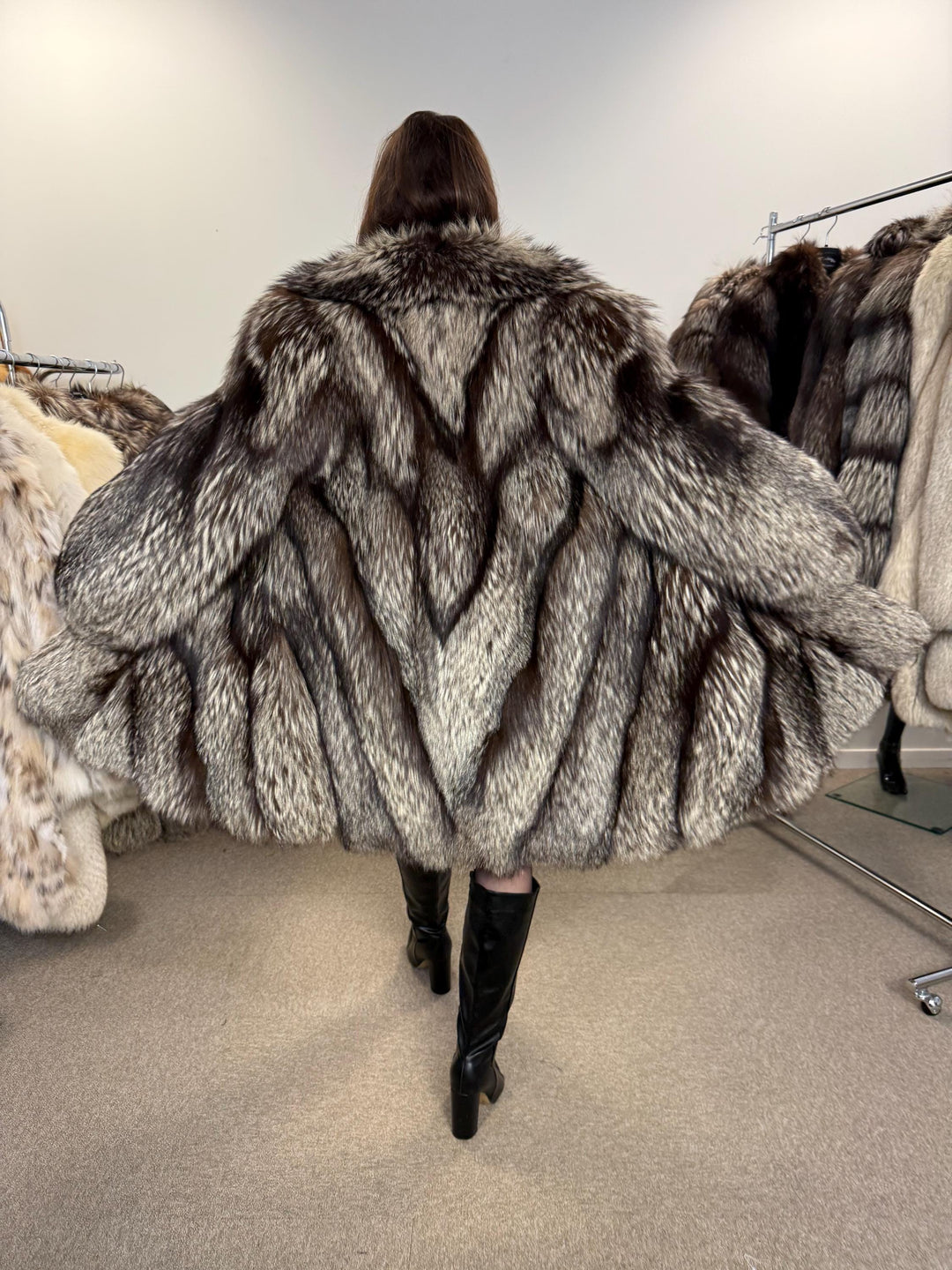 Silver Fox Fur Coat, XL Size, Real Fur Coat, Vintage Fox Fur, Fox Silver Coat, Women Fox Fur Coat, Real Fox, Nordic Fox, Elegant Fox Fur