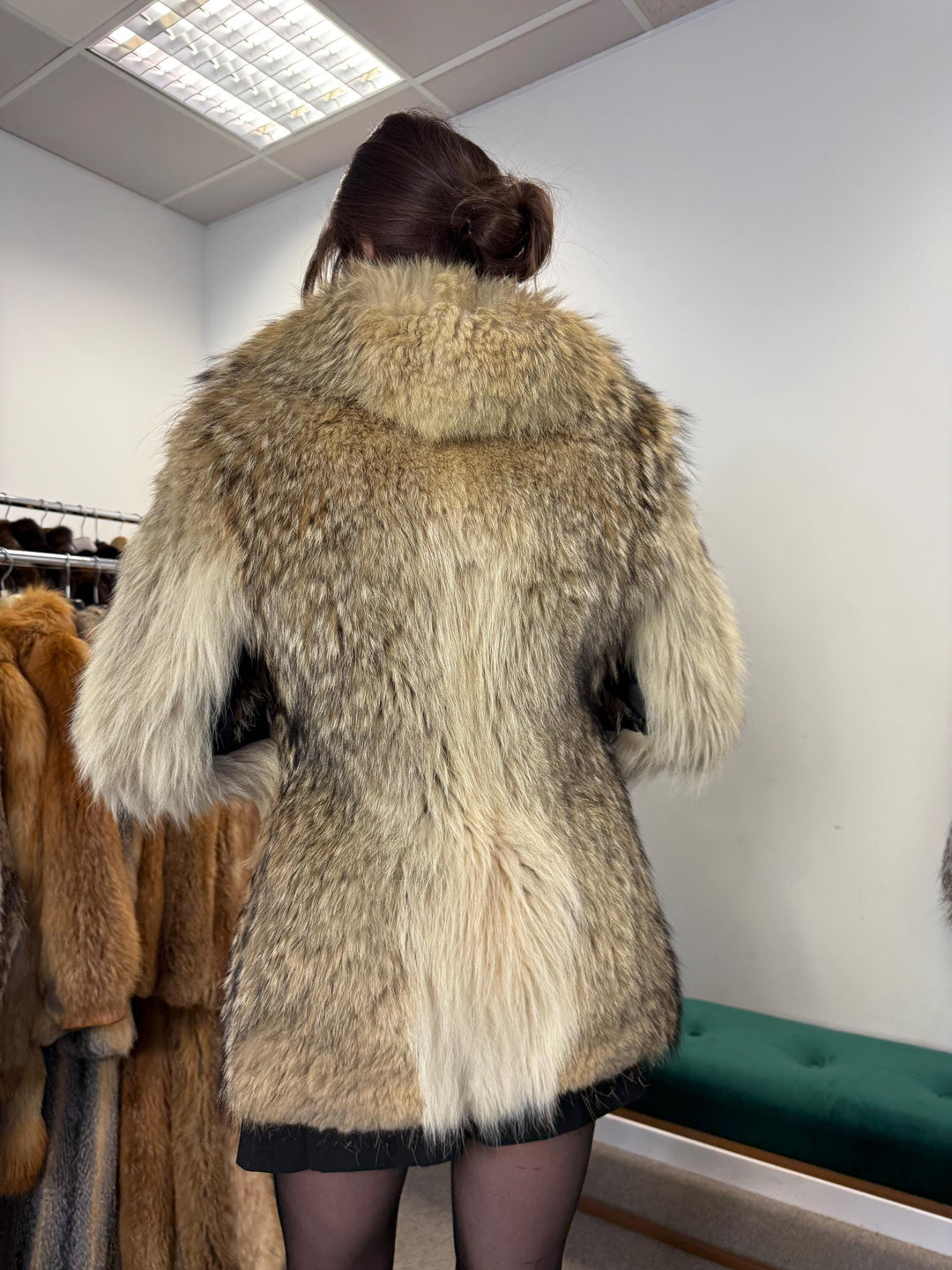 Coyote Fur Jacket, Small Size, Women's Fur Coat, Real Coyote Fur Coat, Coyote Coat Women, Vintage Fur Coat, Coyote Fur Coat, Real Fur Jacket