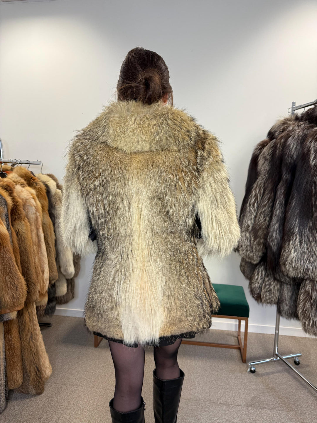 Coyote Fur Jacket, Small Size, Women's Fur Coat, Real Coyote Fur Coat, Coyote Coat Women, Vintage Fur Coat, Coyote Fur Coat, Real Fur Jacket