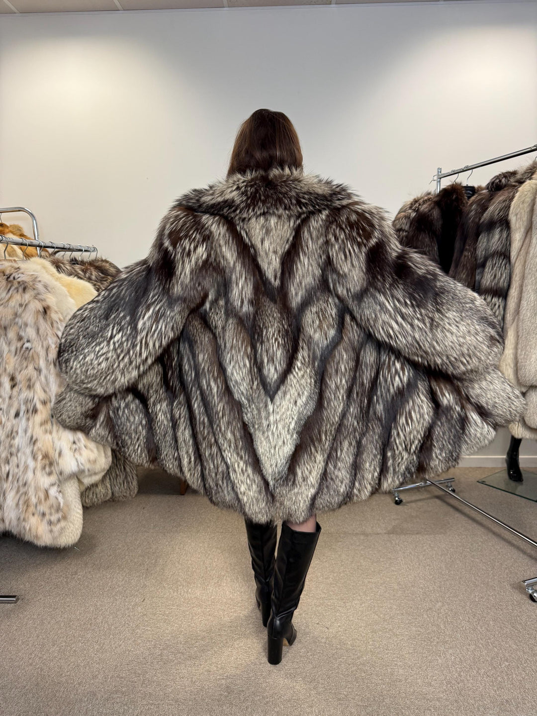 Silver Fox Fur Coat, XL Size, Real Fur Coat, Vintage Fox Fur, Fox Silver Coat, Women Fox Fur Coat, Real Fox, Nordic Fox, Elegant Fox Fur