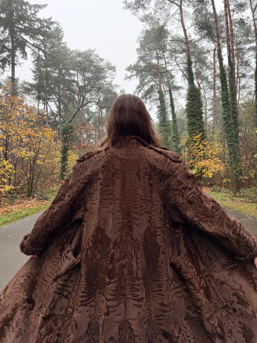 Full Length Astrakhan Fur Coat, 3XL Size, Unisex Fur Coat, Real Fur Coat, Long Fur Coat, Vintage Fur Coat, Thick Fur Coat, Brown Fur Coat