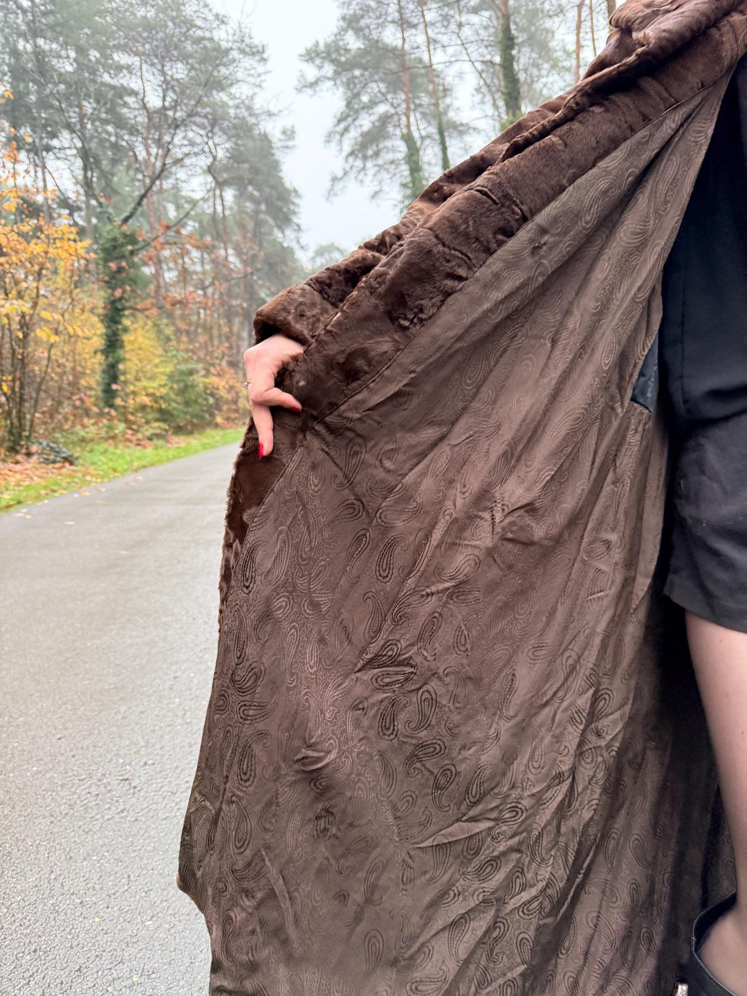 Full Length Astrakhan Fur Coat, 3XL Size, Unisex Fur Coat, Real Fur Coat, Long Fur Coat, Vintage Fur Coat, Thick Fur Coat, Brown Fur Coat