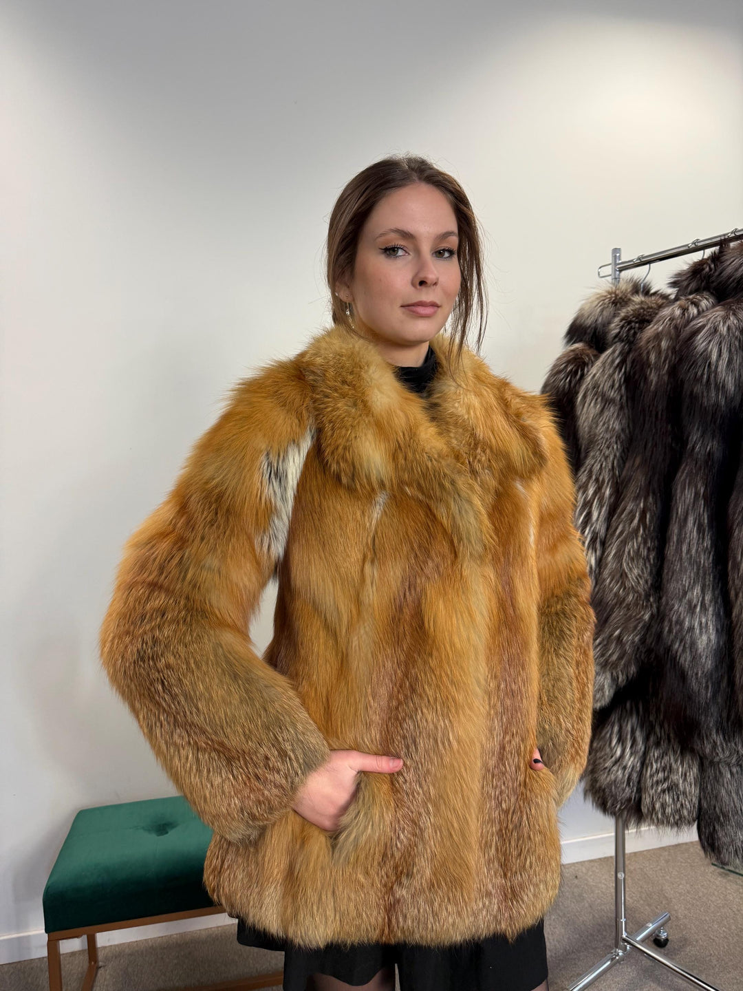 Red Fox Fur Jacket, Small Size, Red Fox Fur Coat, Fox Fur Jacket, Real Fox Fur Coat, Vintage Fur Coat, Red Fox Fur Jacket, Short Fur Coat