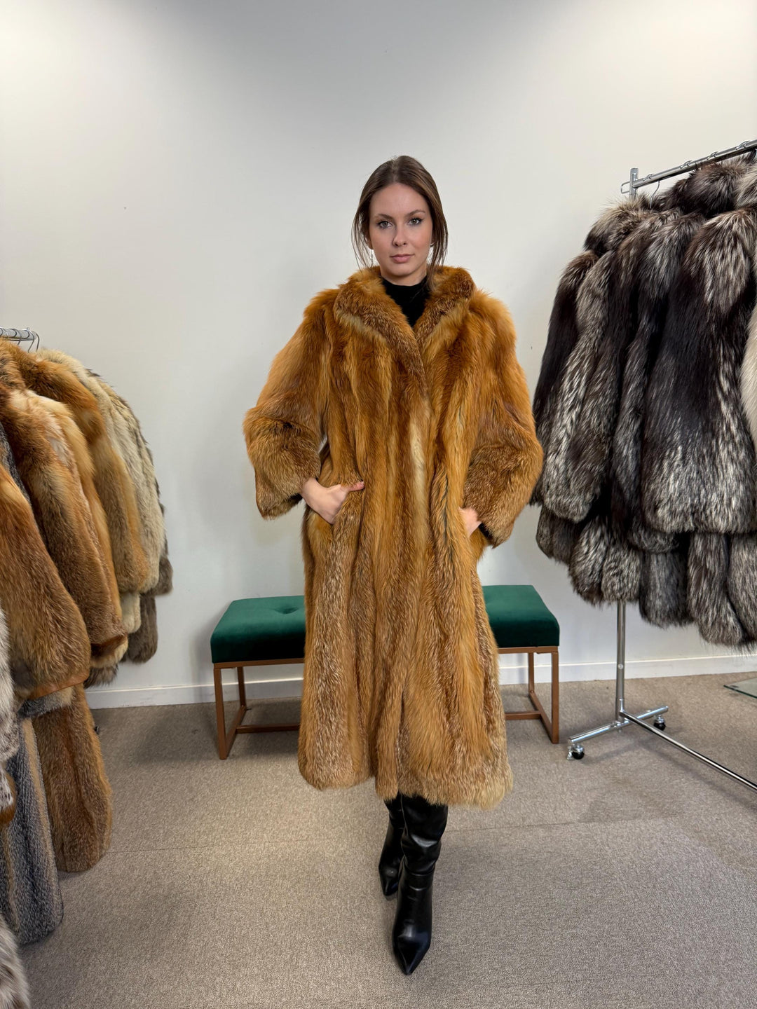 Red Fox Fur Coat, Medium Size, Fur Coat, Fluffy Fox Coat, Red Fox, Real Fur, Vintage Fur Coat, Fur Coats Women, Real Fox Coat, Fox Fur Real