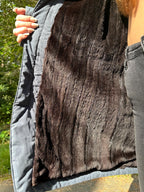Grey Sheared Fur Coat, Size L