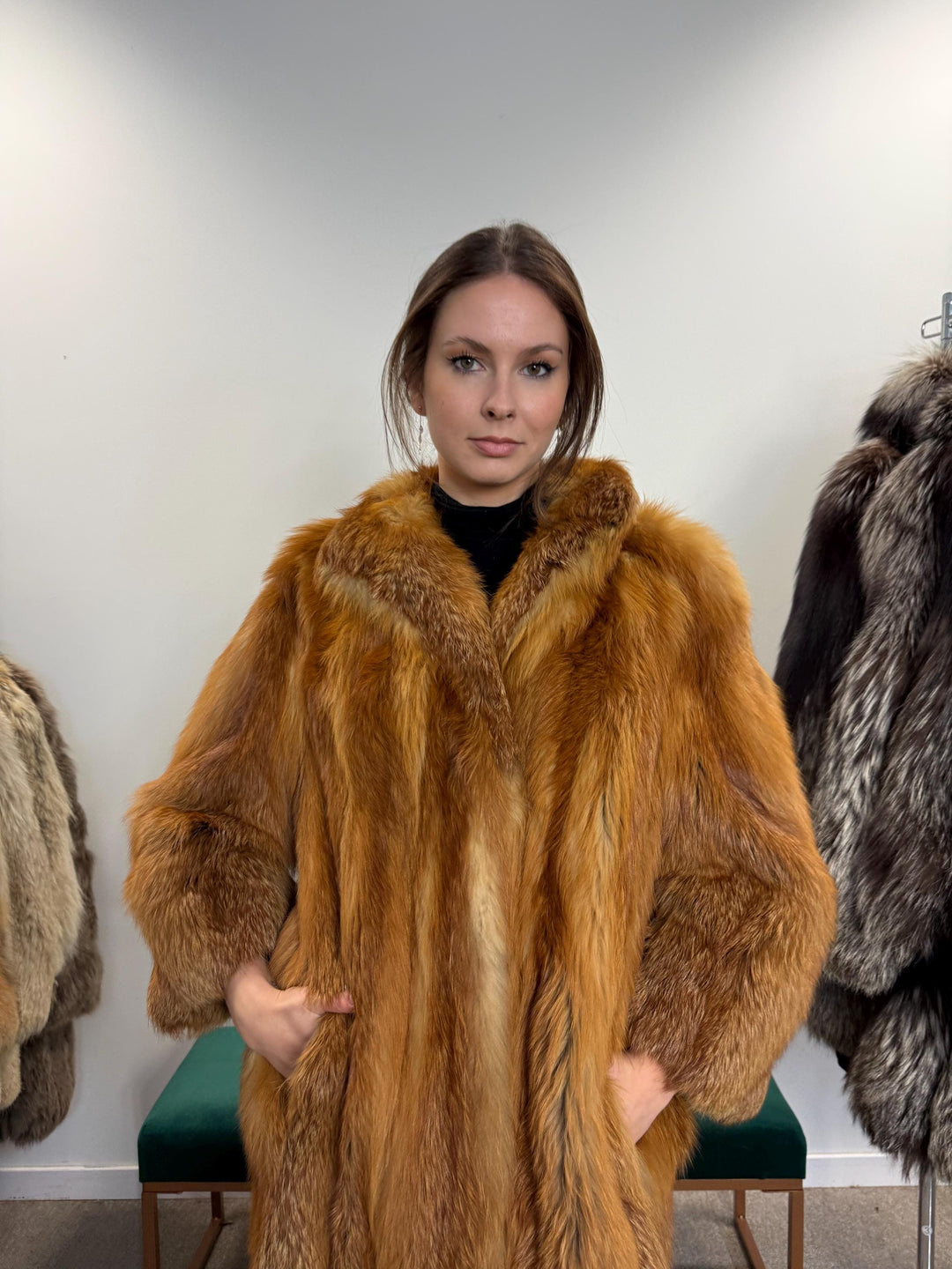 Red Fox Fur Coat, Medium Size, Fur Coat, Fluffy Fox Coat, Red Fox, Real Fur, Vintage Fur Coat, Fur Coats Women, Real Fox Coat, Fox Fur Real