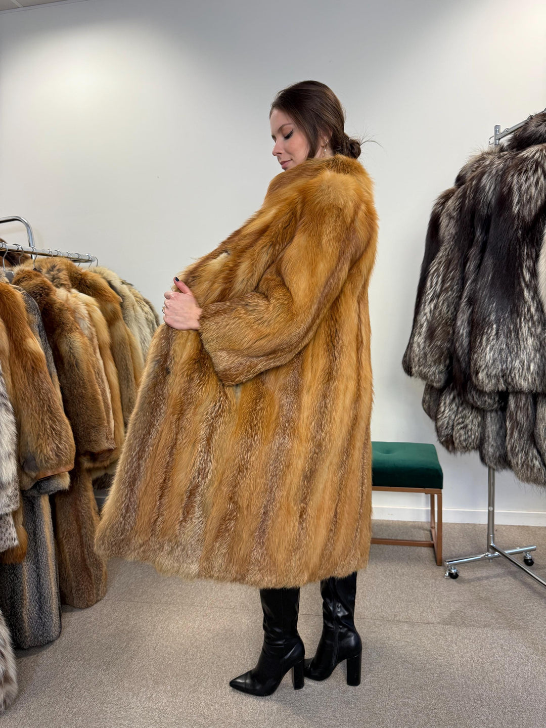 Red Fox Fur Coat, Medium Size, Fur Coat, Fluffy Fox Coat, Red Fox, Real Fur, Vintage Fur Coat, Fur Coats Women, Real Fox Coat, Fox Fur Real