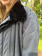 Grey Sheared Fur Coat, Size L