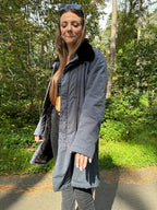Grey Sheared Fur Coat, Size L