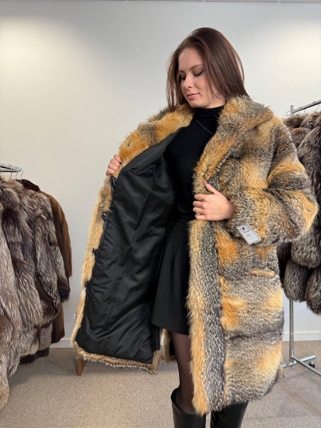 Grey Fox Fur Coat, XL Size, Women's Fur Coat, Real Fox Fur Coat, Vintage Fur Coat, Real Fur Jacket, Grey Fox Fur, Cross Fox Coat, Soft Fur