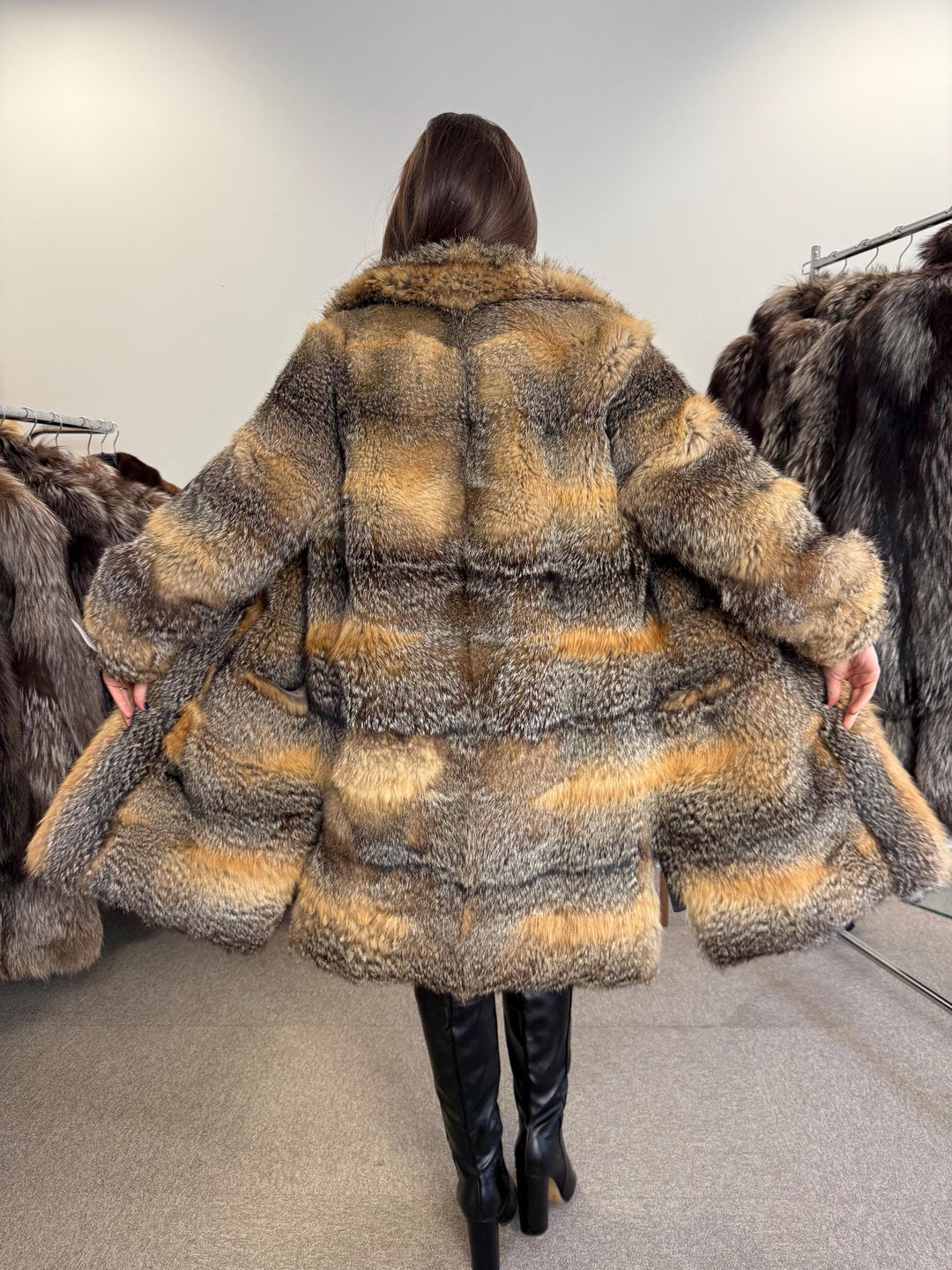 Grey Fox Fur Coat, XL Size, Women's Fur Coat, Real Fox Fur Coat, Vintage Fur Coat, Real Fur Jacket, Grey Fox Fur, Cross Fox Coat, Soft Fur