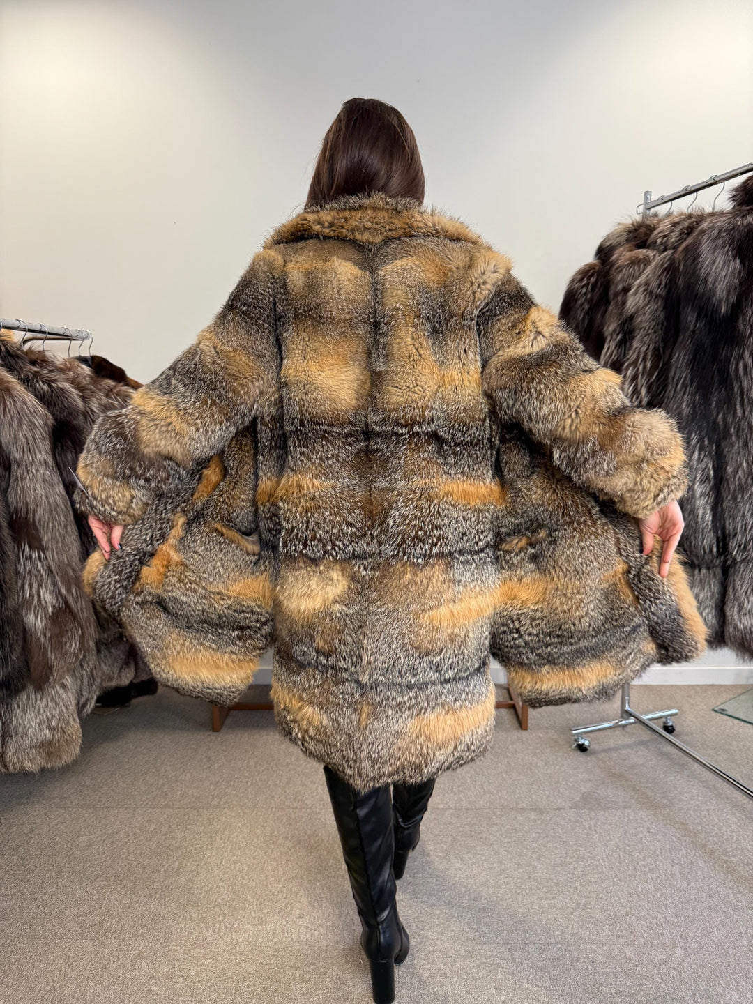 Grey Fox Fur Coat, XL Size, Women's Fur Coat, Real Fox Fur Coat, Vintage Fur Coat, Real Fur Jacket, Grey Fox Fur, Cross Fox Coat, Soft Fur