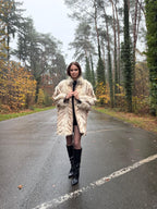 Cross Mink Fur Coat, Size XL