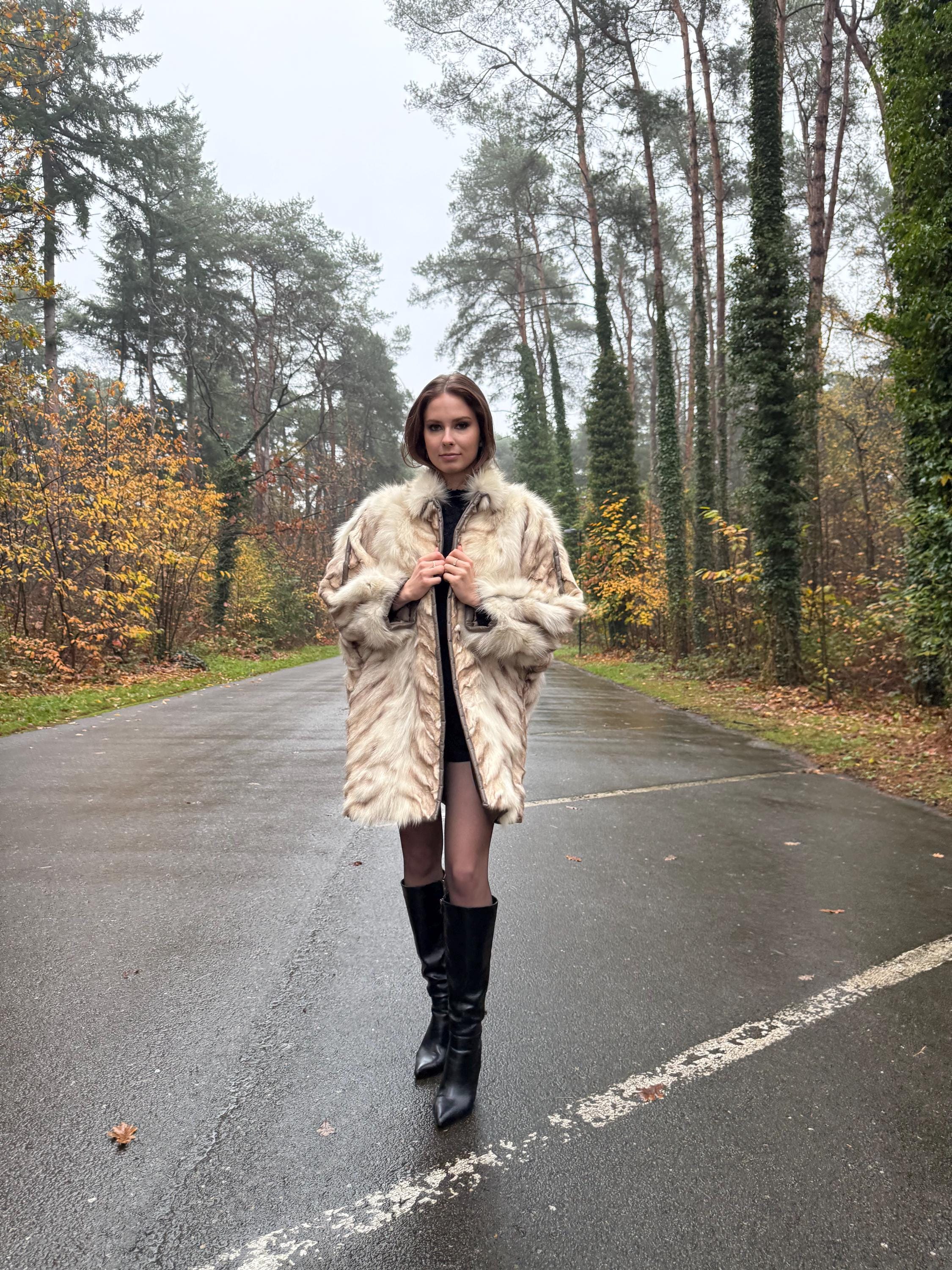 Cross Mink Fur Coat, XL Size, Mink Fur Coat, White Mink Coat, Women's Fur Coat, Vintage Fur Coat, Real Fur Coat, Cross Mink, White Mink Fur