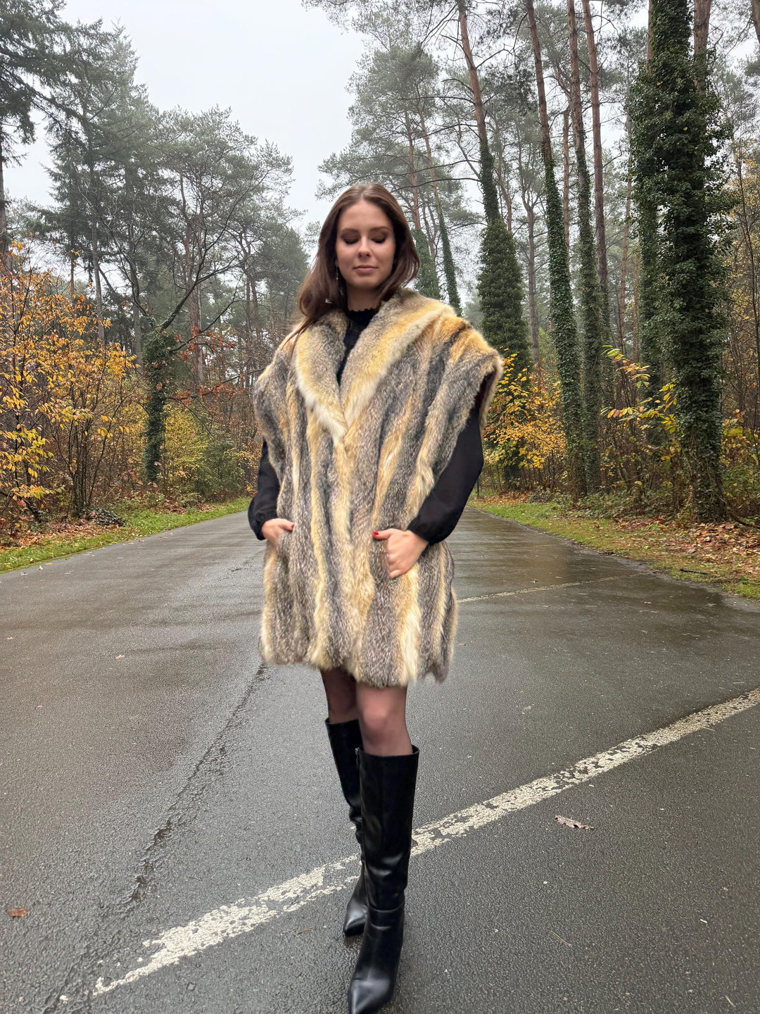 Grey Fox Fur Vest, Large Size, Women's Fur Vest, Real Fox Fur Vest, Vintage Fur Coat, Real Fur Vest, Grey Fox Fur, Cross Fox Coat, Grey Fox