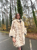 Cross Mink Fur Coat, Size XL