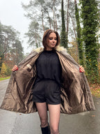 Cross Mink Fur Coat, Size XL