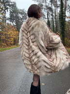 Cross Mink Fur Coat, Size XL