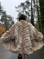 Cross Mink Fur Coat, Size XL
