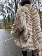 Cross Mink Fur Coat, Size XL