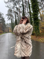 Cross Mink Fur Coat, Size XL