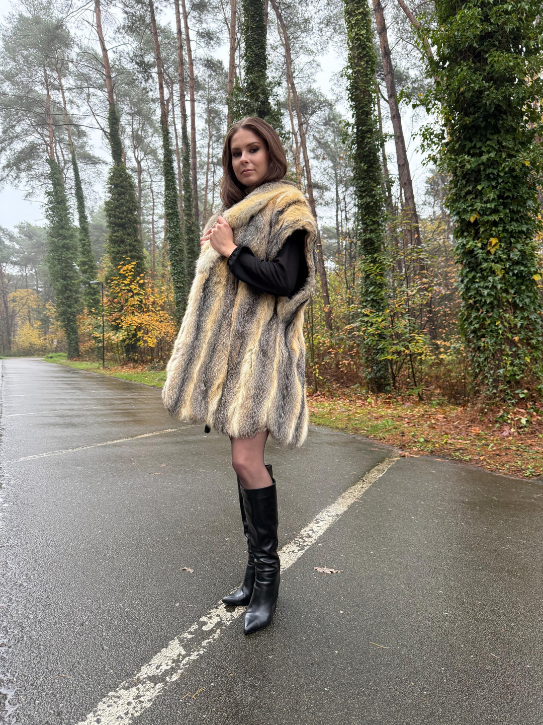 Grey Fox Fur Vest, Large Size, Women's Fur Vest, Real Fox Fur Vest, Vintage Fur Coat, Real Fur Vest, Grey Fox Fur, Cross Fox Coat, Grey Fox