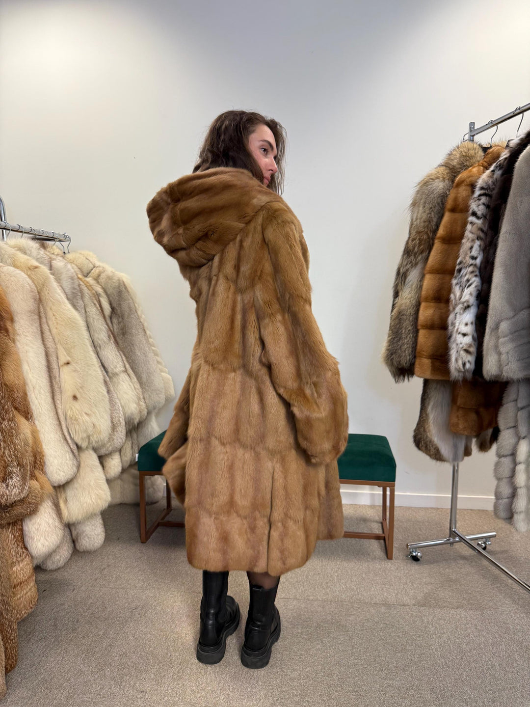 Long Feh Fur Coat, One Size 3XL, Swinger Fur Coat, Real Fur Coat, Long Fur Coat, Vintage Fur Coat, Thick Fur Coat, Brown Fur Coat, Feh Fur