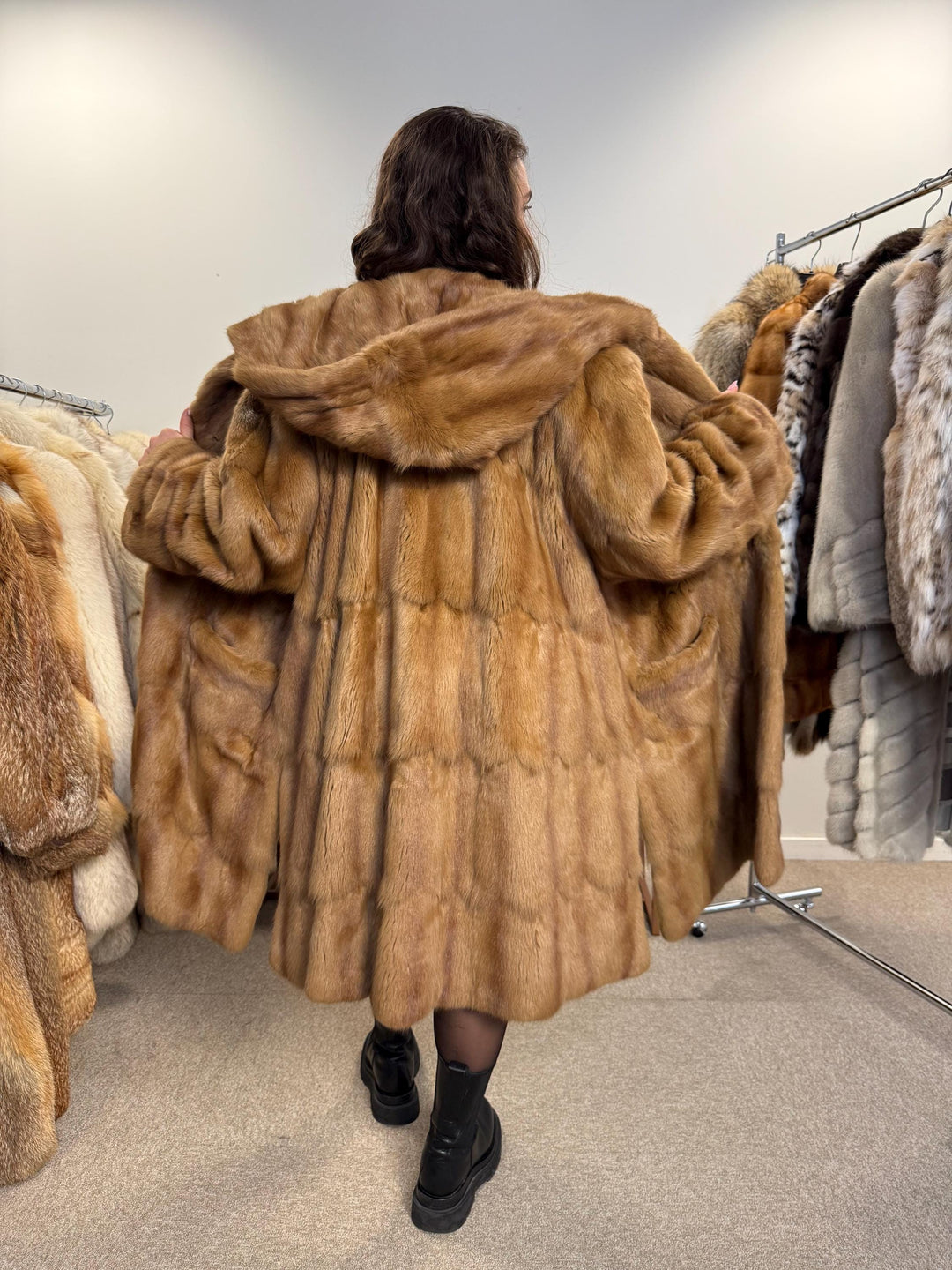 Long Feh Fur Coat, One Size 3XL, Swinger Fur Coat, Real Fur Coat, Long Fur Coat, Vintage Fur Coat, Thick Fur Coat, Brown Fur Coat, Feh Fur