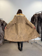 Beige Astrakhan Fur Coat, Size S