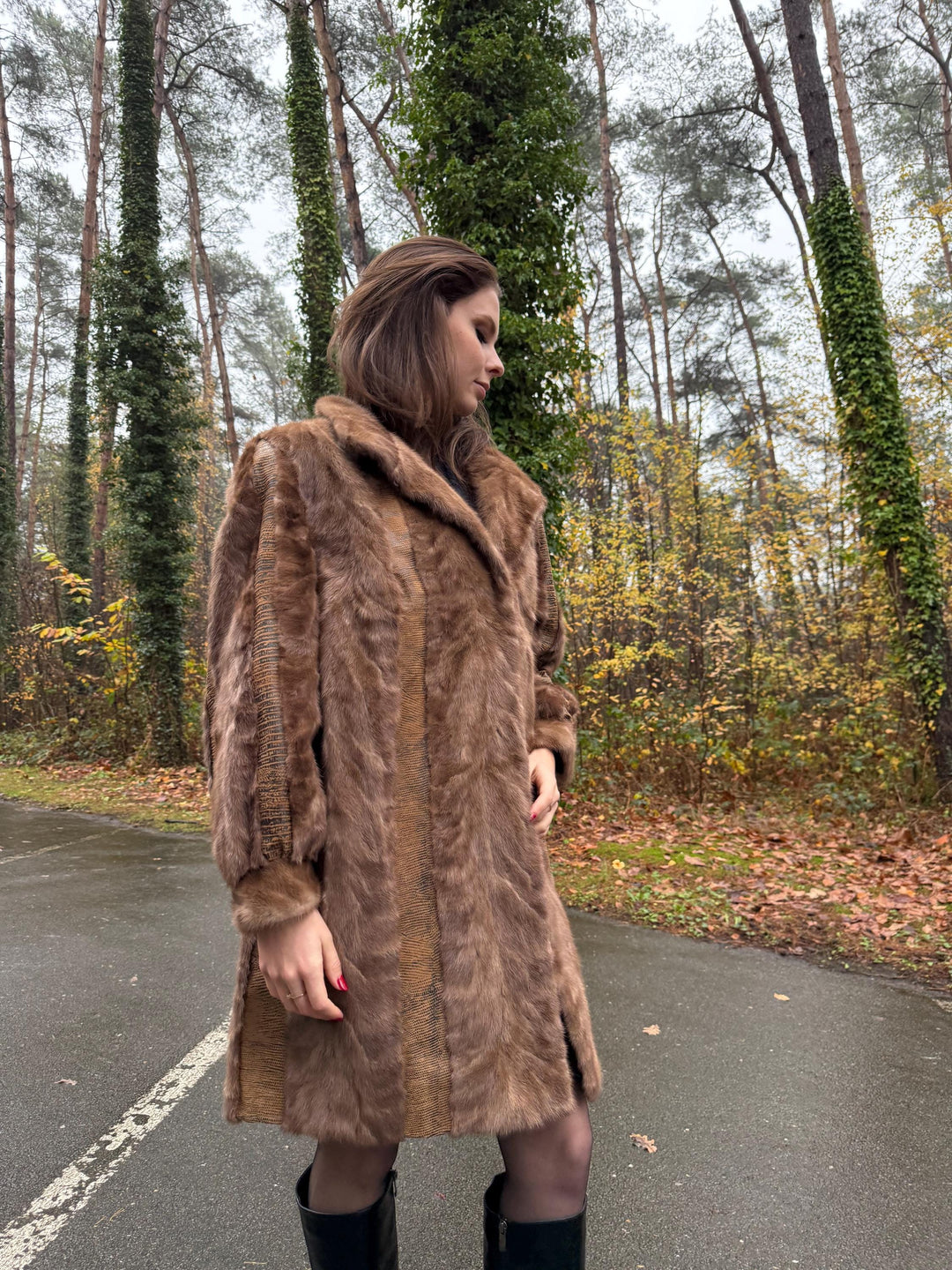 Mink Leather Fur Coat, XL Size, Vintage Fur Coat, Pastel Mink Coat, Women's Fur Coat, Mink Fur, Real Fur Coat, Mink Coat, Thick Mink Coat