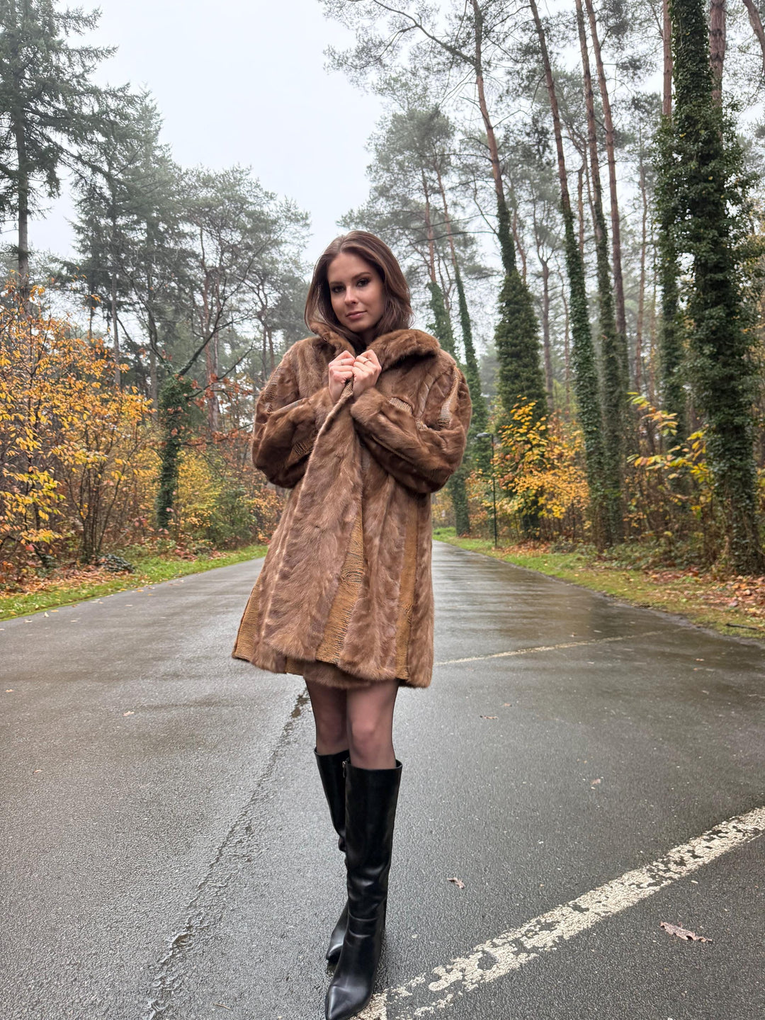 Mink Leather Fur Coat, XL Size, Vintage Fur Coat, Pastel Mink Coat, Women's Fur Coat, Mink Fur, Real Fur Coat, Mink Coat, Thick Mink Coat