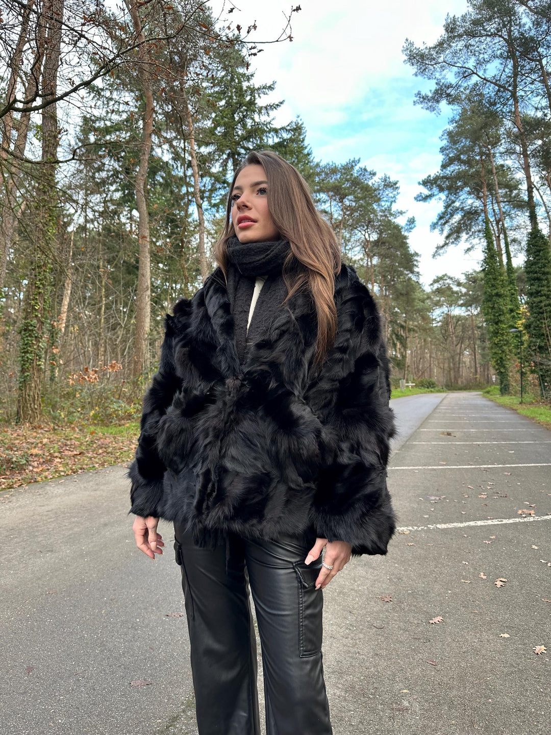 Black Fox Fur Jacket, Large Size, Real Black Fox Fur, Shiny and Luxurious, Elegant Women's Fur Jacket, Premium Outerwear, Vintage Fur Jacket