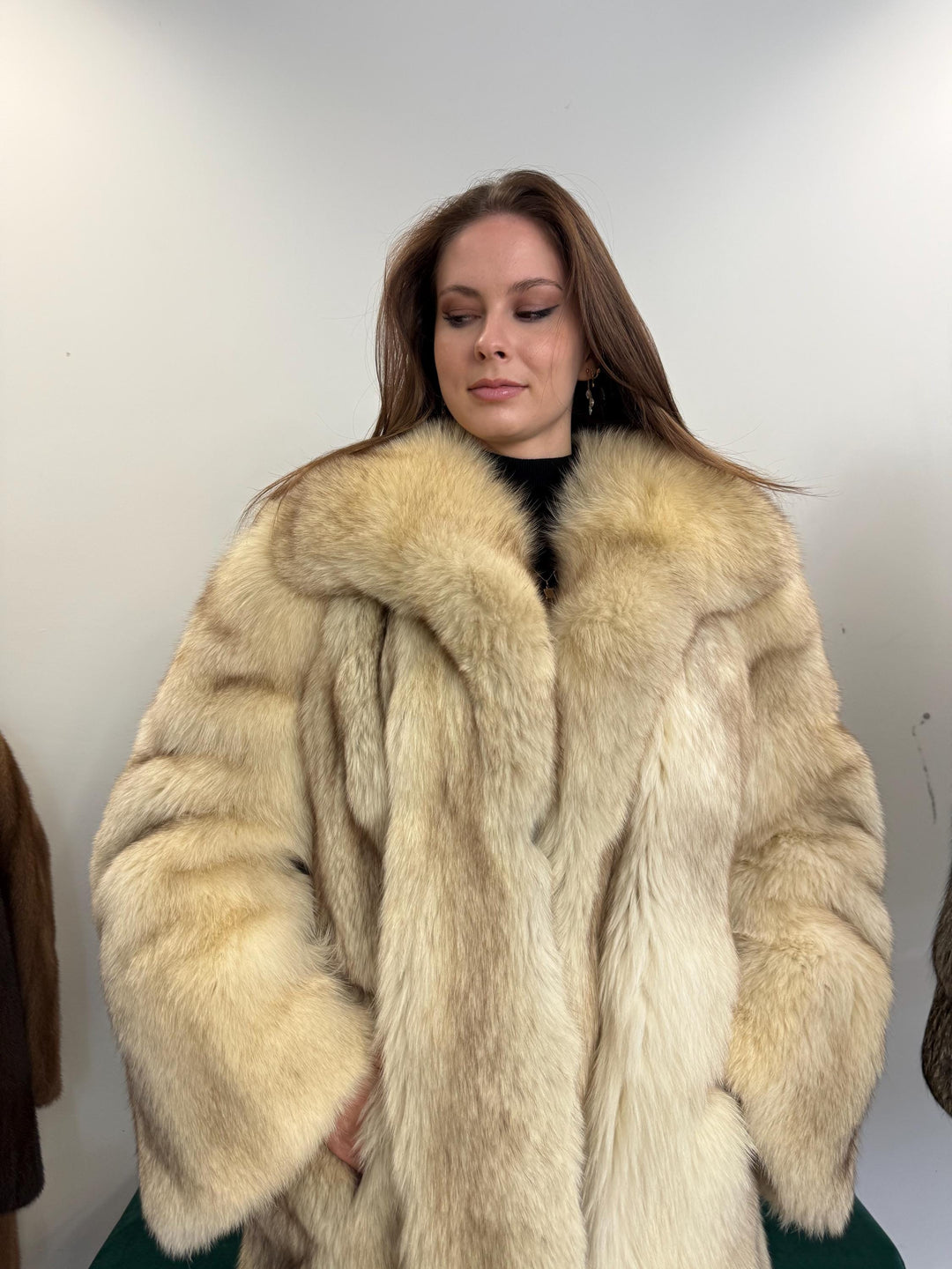 Nordic Fox Fur Coat, XL Size, Real White Fox Fur, Soft Fur Coat, Blue Fox Fur Coat, Real Nordic Fox Fur, Real Fur Coat, Soft Fox Fur Coat