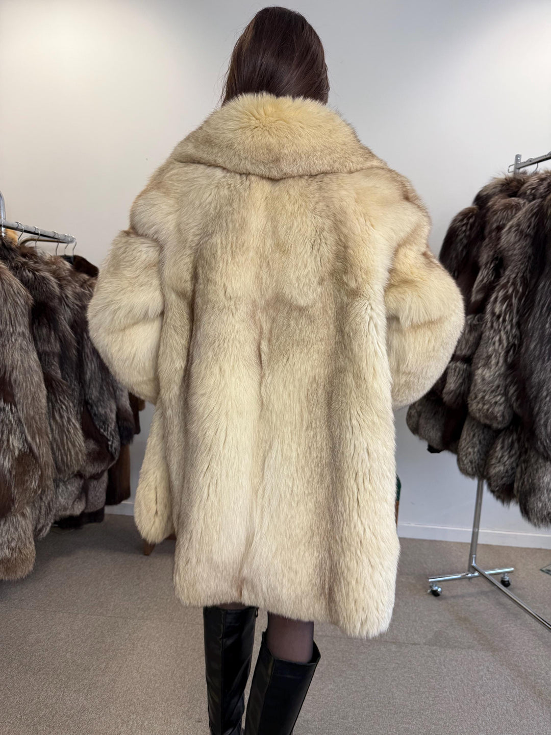 Nordic Fox Fur Coat, XL Size, Real White Fox Fur, Soft Fur Coat, Blue Fox Fur Coat, Real Nordic Fox Fur, Real Fur Coat, Soft Fox Fur Coat