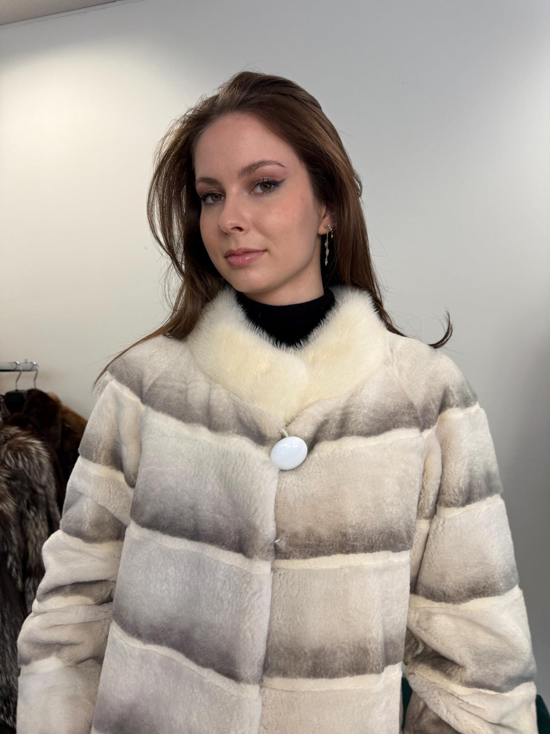 New Rex Rabbit Fur Coat, XS/S Size, White Rabbit Fur Coat, White Rex Rabbit Coat, Vintage Fur Coat, Women's Coat, New Fur Coat, Fur Coat