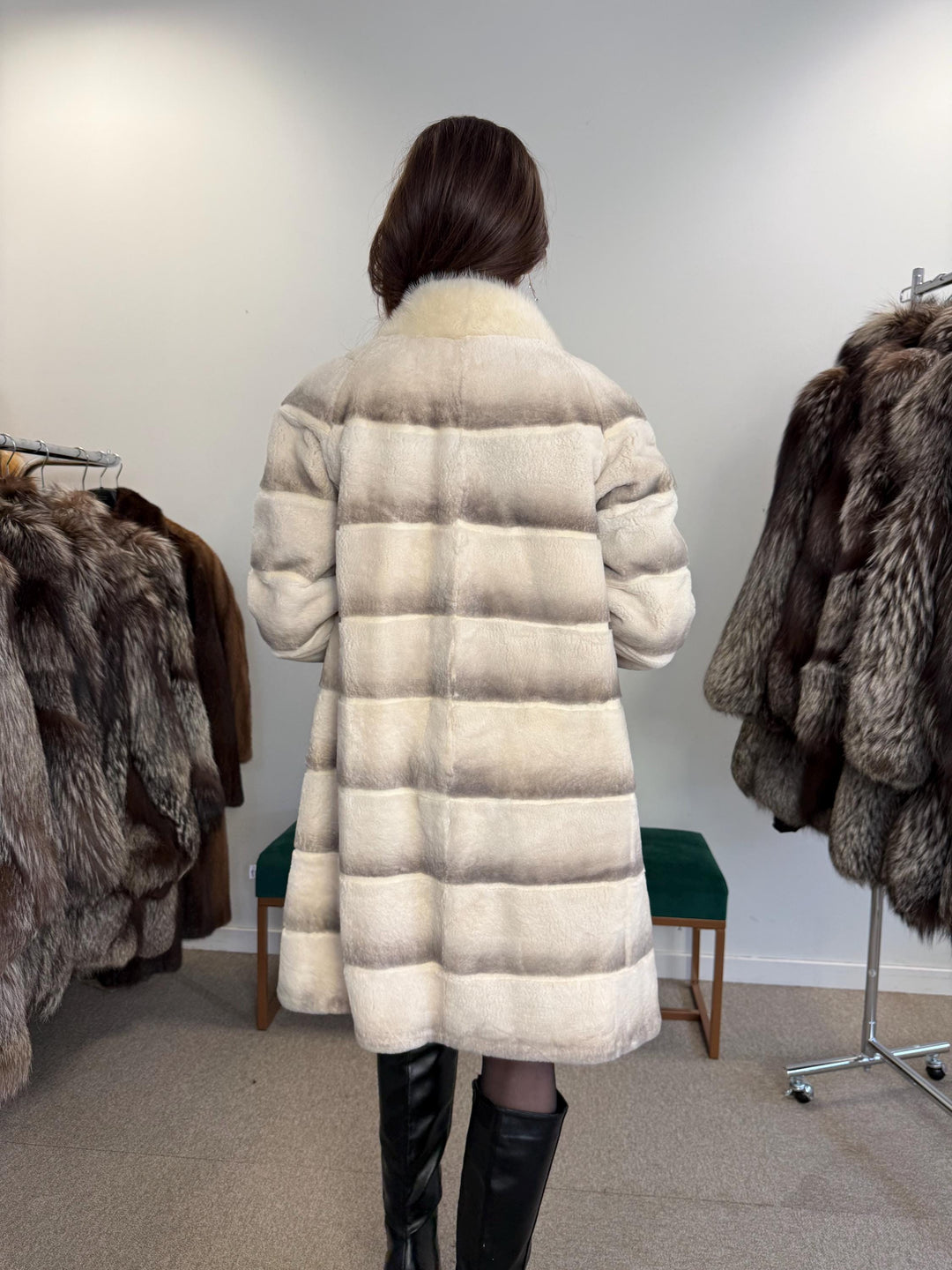 New Rex Rabbit Fur Coat, XS/S Size, White Rabbit Fur Coat, White Rex Rabbit Coat, Vintage Fur Coat, Women's Coat, New Fur Coat, Fur Coat