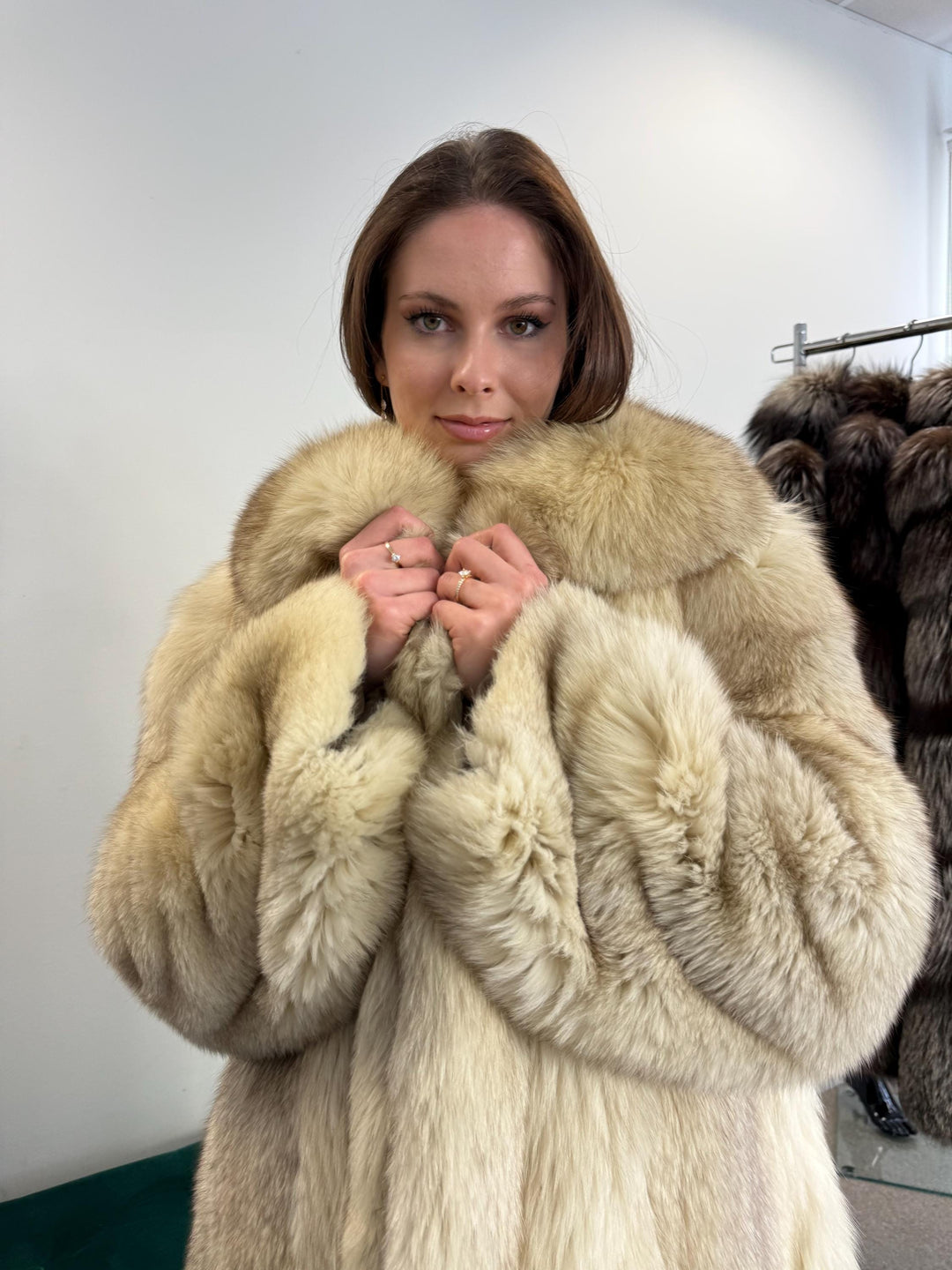 Nordic Fox Fur Coat, XL Size, Real White Fox Fur, Soft Fur Coat, Blue Fox Fur Coat, Real Nordic Fox Fur, Real Fur Coat, Soft Fox Fur Coat