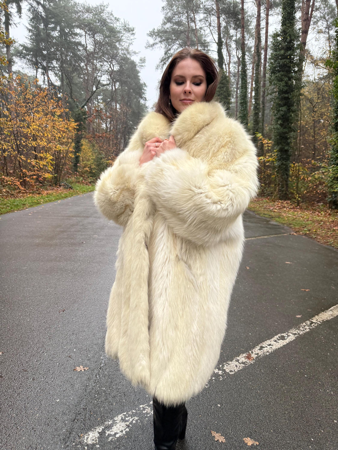 Polar Fox Fur Coat, XXL Size, Real White Fox Fur, Soft Fur Coat, Fox Fur Coat, Real Arctic Fox Fur, Real Fur Coat, Fluffy Fox Fur Coat, Fur