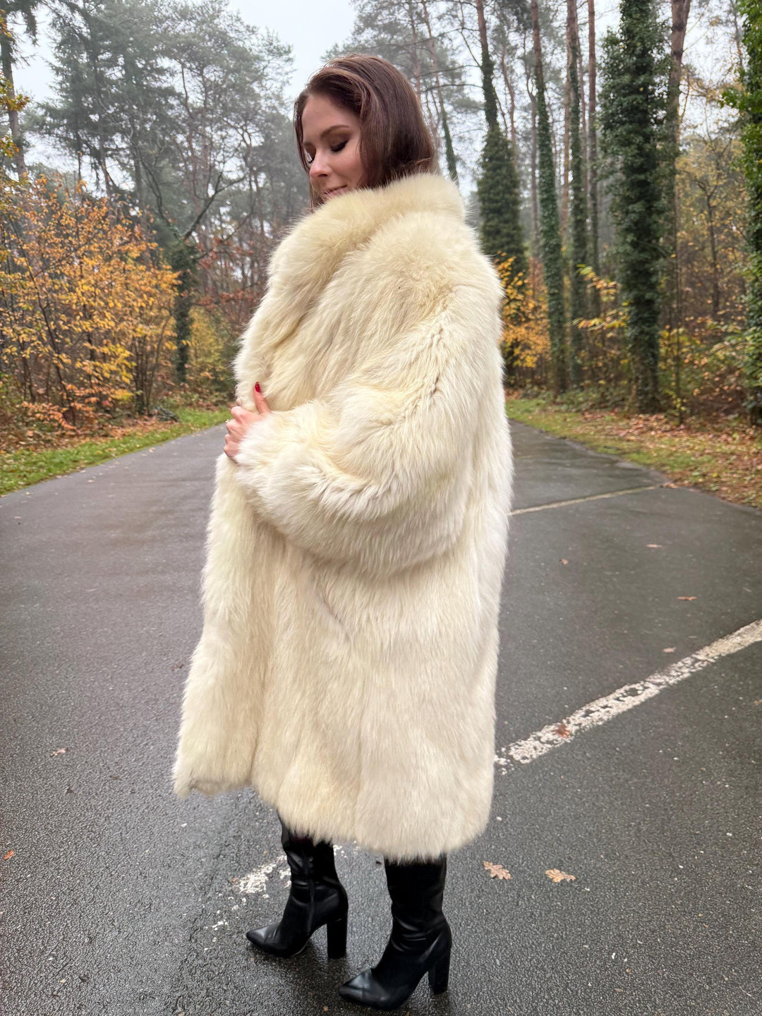 Polar Fox Fur Coat, XXL Size, Real White Fox Fur, Soft Fur Coat, Fox Fur Coat, Real Arctic Fox Fur, Real Fur Coat, Fluffy Fox Fur Coat, Fur
