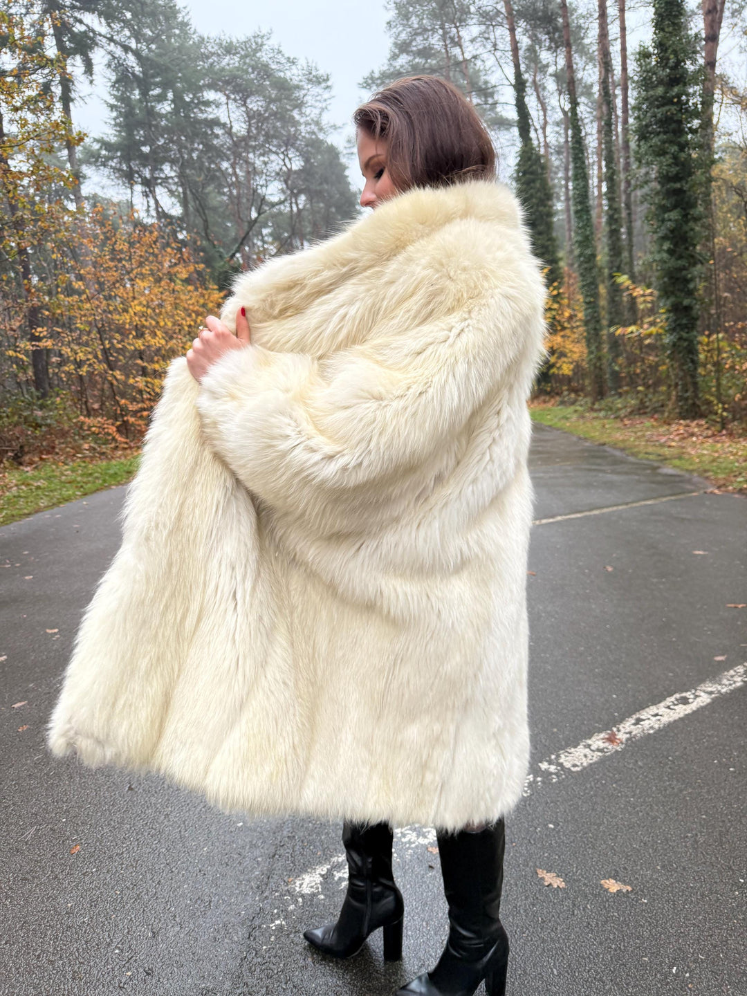 Polar Fox Fur Coat, XXL Size, Real White Fox Fur, Soft Fur Coat, Fox Fur Coat, Real Arctic Fox Fur, Real Fur Coat, Fluffy Fox Fur Coat, Fur