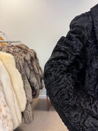 Black Astrakhan Fur Coat, Size XL