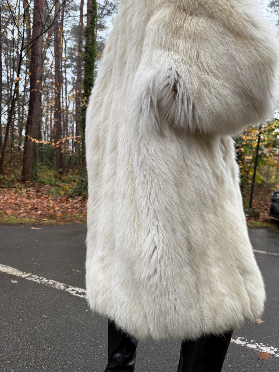 Polar Fox Fur Coat, XXL Size, Real White Fox Fur, Soft Fur Coat, Fox Fur Coat, Real Arctic Fox Fur, Real Fur Coat, Fluffy Fox Fur Coat, Fur