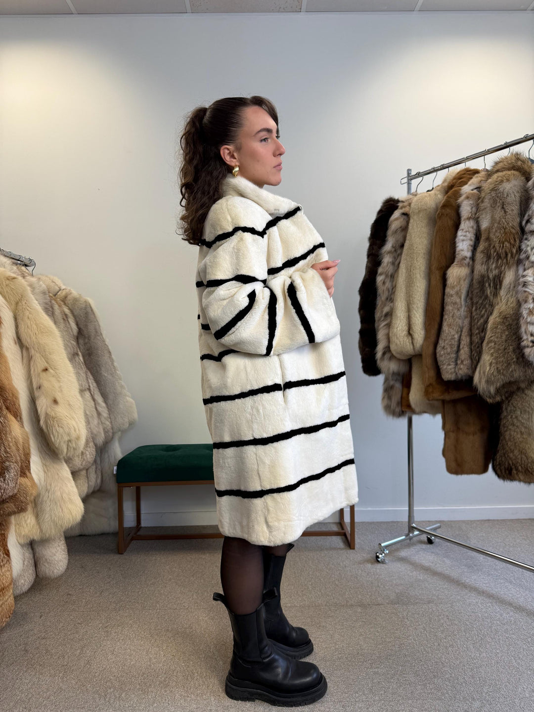 White Rabbit Fur Coat, Medium Size, Rex Rabbit Fur Coat, Vintage Fur Coat, Real Fur Coat, Real Rabbit Fur, Women's Fur Coat, Thick Fur Coat