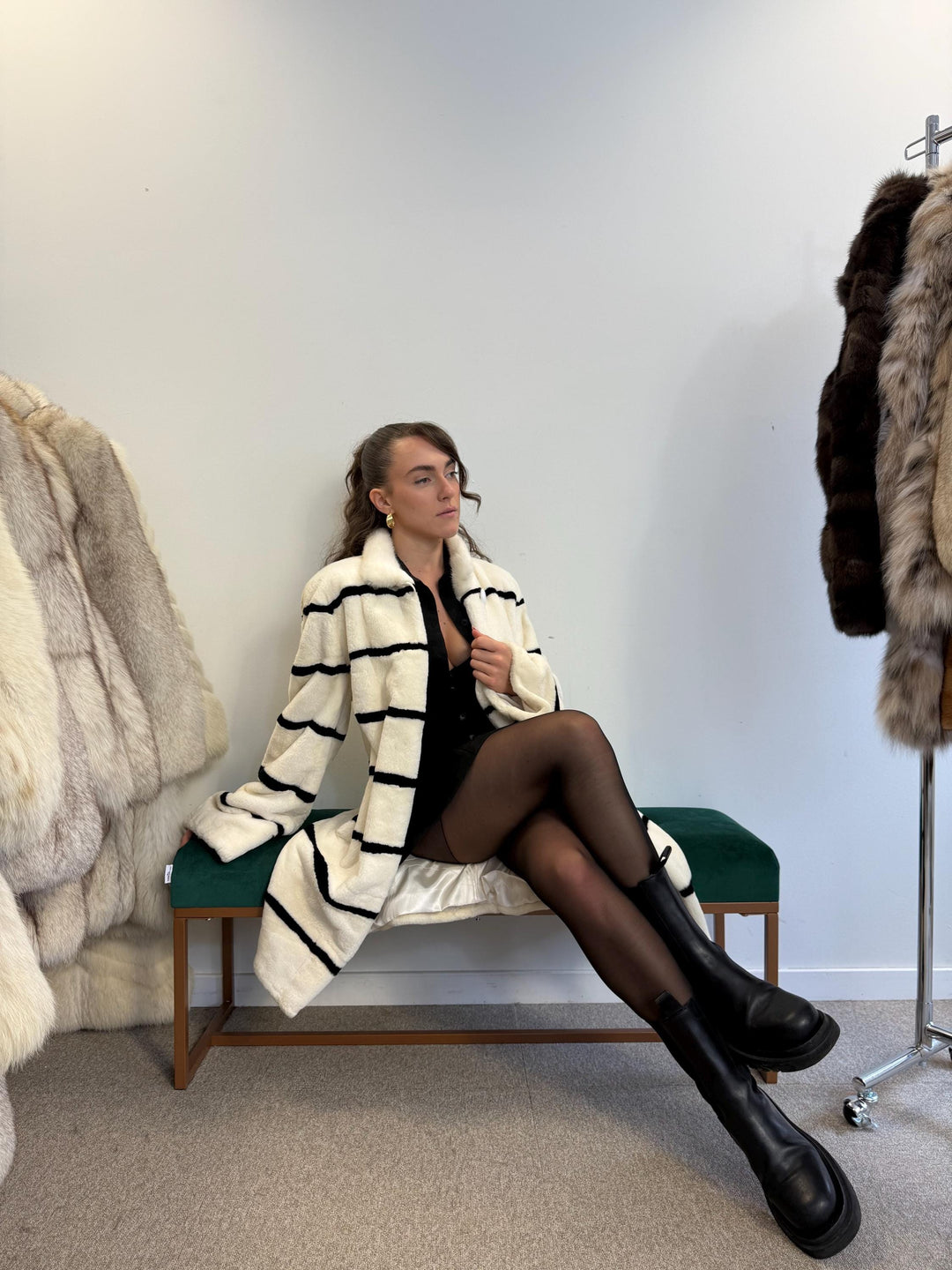 White Rabbit Fur Coat, Medium Size, Rex Rabbit Fur Coat, Vintage Fur Coat, Real Fur Coat, Real Rabbit Fur, Women's Fur Coat, Thick Fur Coat