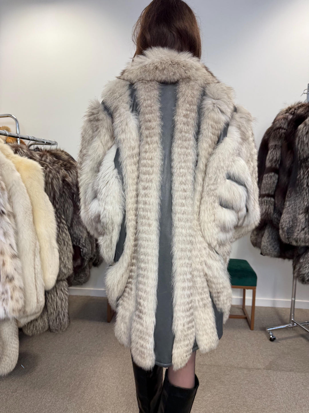 Fox Leather Fur Coat, XL Size, Real Fur Coat, Elegant Fox Fur, Vintage Fox Fur, Fox Leather Coat, Women Fox Fur Coat, Real Fox, Nordic Fox