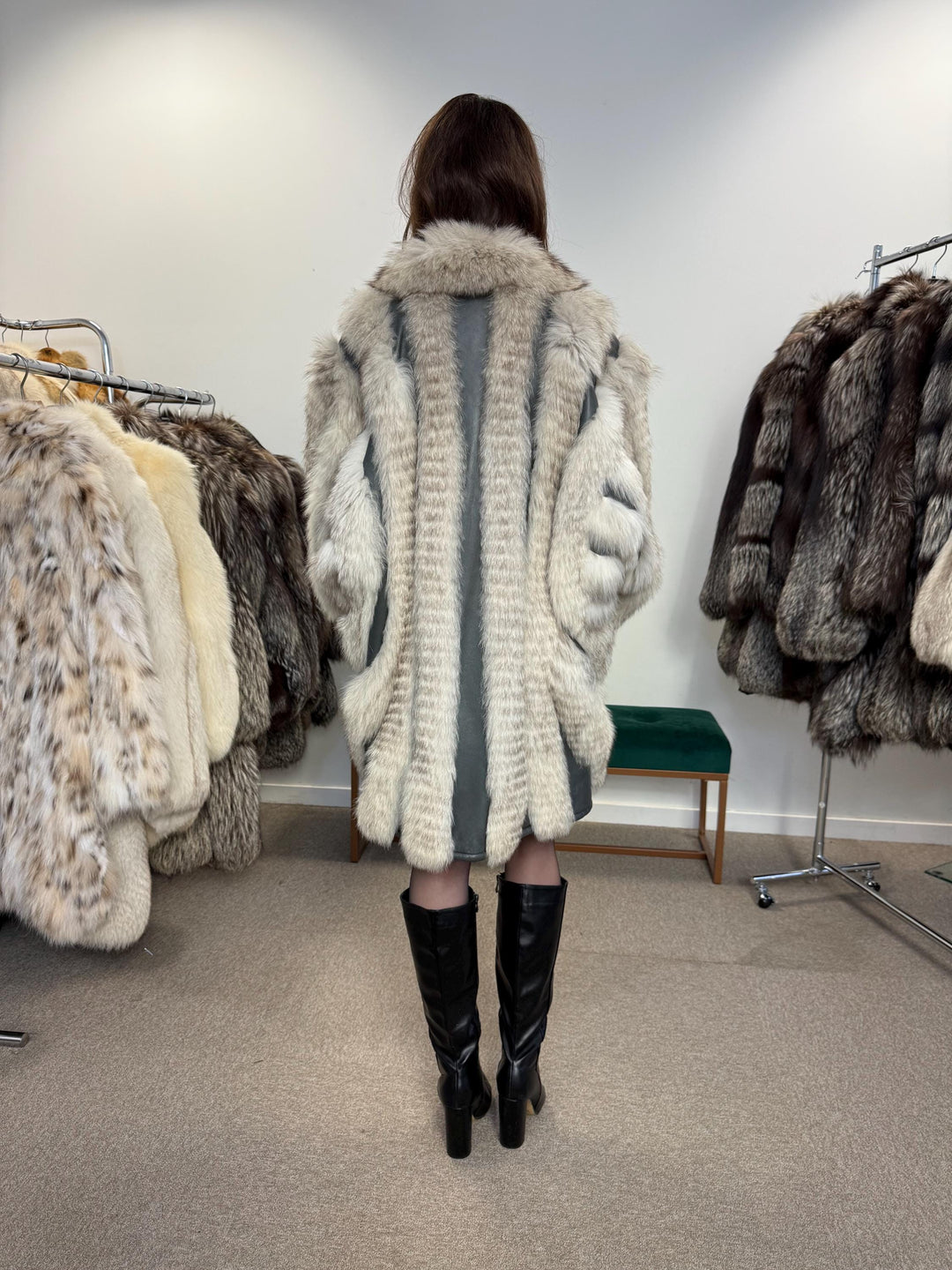 Fox Leather Fur Coat, XL Size, Real Fur Coat, Elegant Fox Fur, Vintage Fox Fur, Fox Leather Coat, Women Fox Fur Coat, Real Fox, Nordic Fox